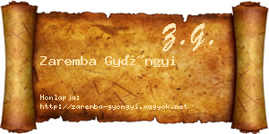 Zaremba Gyöngyi névjegykártya