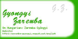 gyongyi zaremba business card